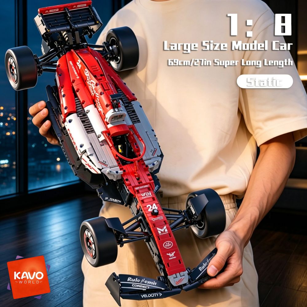 Home Improvement Man - KAVOWORLD Formula Rood-Witte Supersportwagen Bouwstenen Modelbouwset,