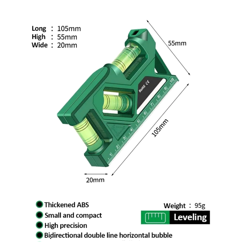 Home Improvement Jobs - Compacte magnetische waterpas met drie onafhankelijke