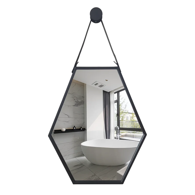 Home Improvement Com - Zwarte badkamerspiegel ijdelheid esthetische moderne badkamerspiegel