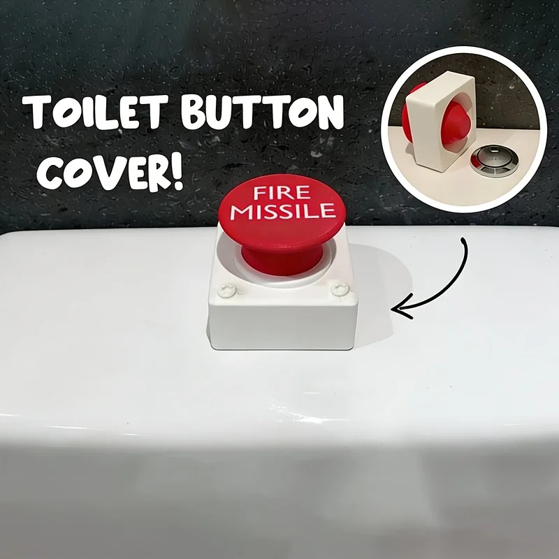 Toilet Flush Valve - 1PC Toiletspoelknopafdekking, installatie zonder boren, past