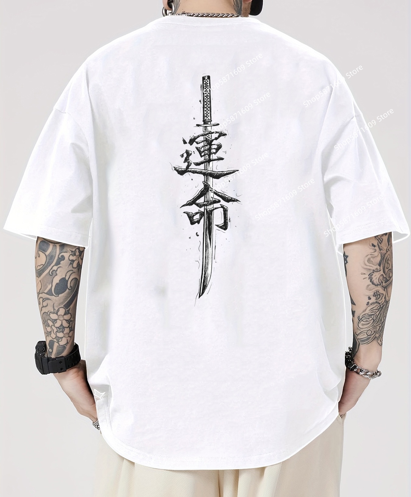 Home Improvement Man - Samurai-mespatroon-T-shirt voor heren met korte mouwen,