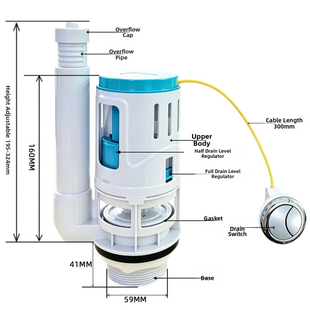1 Stuk Dual Flush Valve Kabel  - Toilet Flush Valve recensie en prijs
