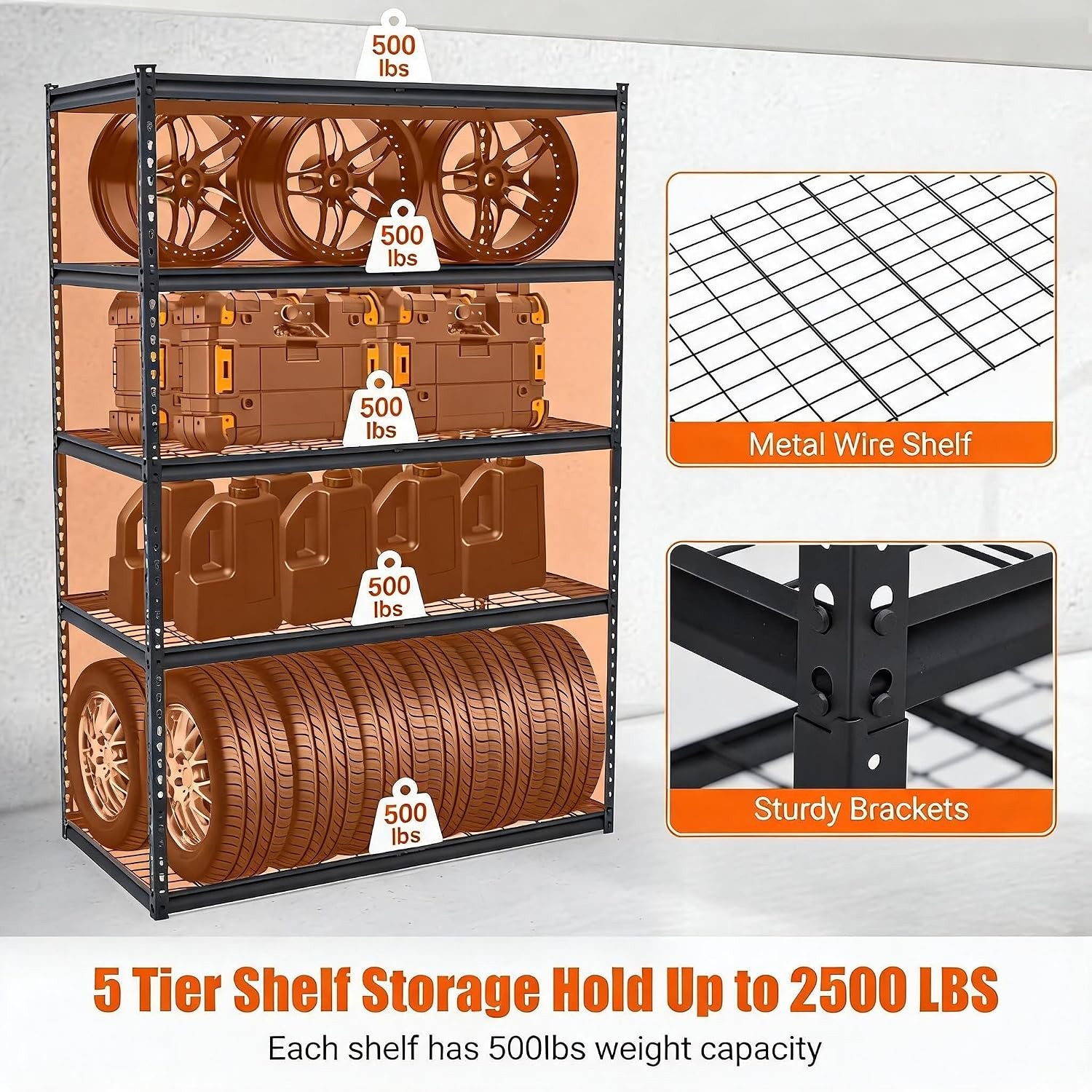 2500LBS 48“ Zware Opslagstelli - Home Improvement Outlet Stores recensie en prijs